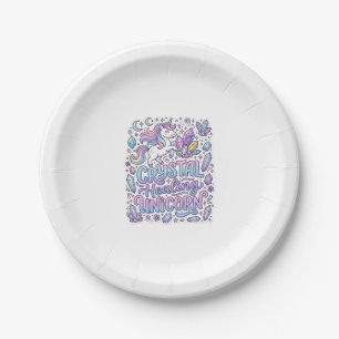 Unicorn Crystal Healing Unicorn Gift Idea Vector D Paper Plate