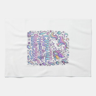Unicorn Crystal Healing Unicorn Gift Idea Vector D Tea Towel