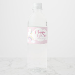 Unicorn cumpleaños water labels