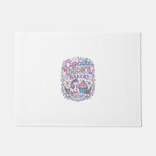 Unicorn Cupcake Unicorn Bakery White Background Pr Doormat