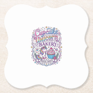 Unicorn Cupcake Unicorn Bakery White Background Pr Paper Coaster