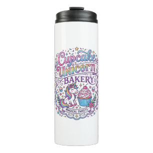 Unicorn Cupcake Unicorn Bakery White Background Pr Thermal Tumbler