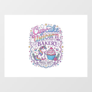 Unicorn Cupcake Unicorn Bakery White Background Pr Window Cling