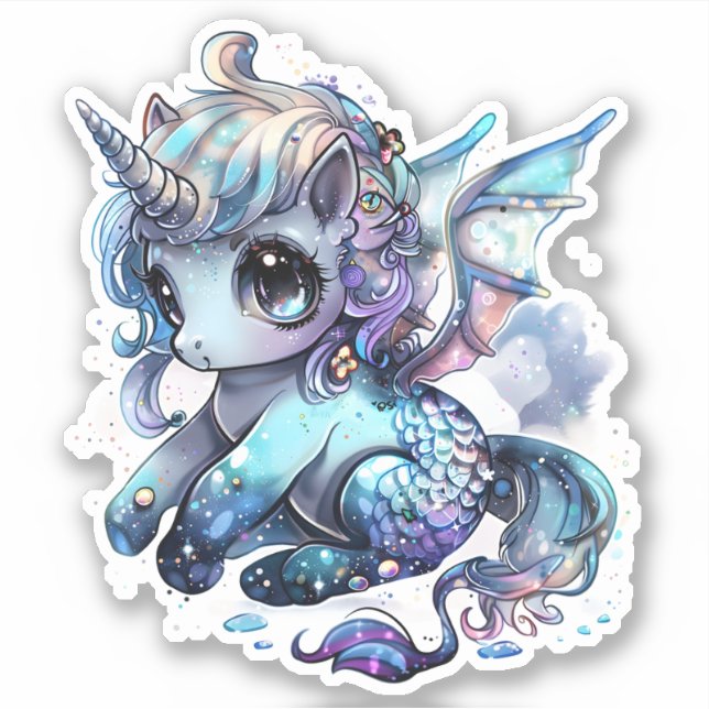 Unicorn, Custom-Cut Vinyl Sticker (Front)