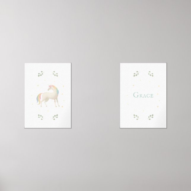 Unicorn Customised name print set of 2  (Front)