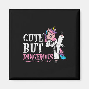 Unicorn Cute But Dangerous Karate Taekwondo Girls Magnet
