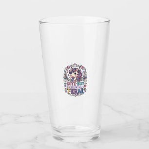 Unicorn Cute but Slightly Feral White Background C Glass