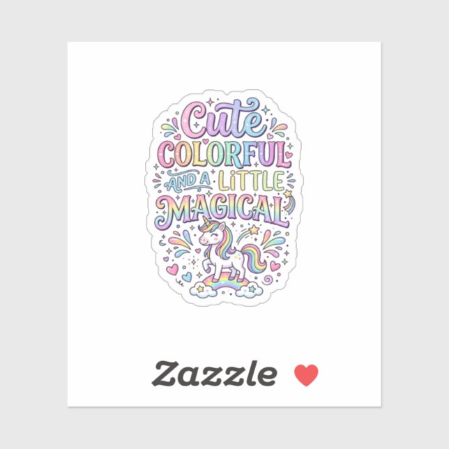 Unicorn Cute Colourful and a Little Magical Origin (Sheet)