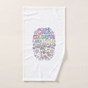 Unicorn Cute Colourful and a Little Magical Origin Hand Towel