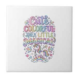 Unicorn Cute Colourful and a Little Magical Origin Tile