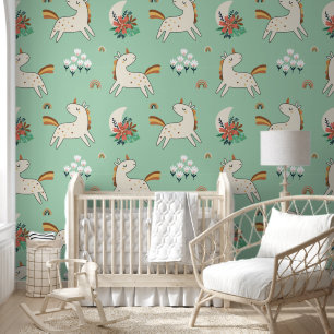 Unicorn Cute Fantasy Animal Pattern Wallpaper