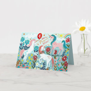 Unicorn cute girls birthday card