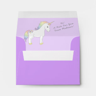 Unicorn Cute Kids Pastel Envelope