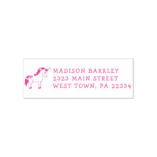 Unicorn Cute Kids Pastel Return Address Stamp