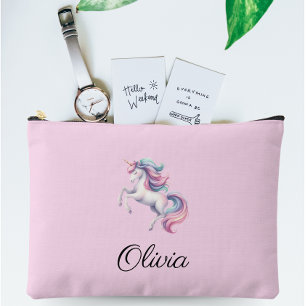 Unicorn Cute Magical Watercolor Accessory Pouch