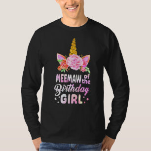 Unicorn Cute Meemaw Of The Birthday Girl Mother's T-Shirt