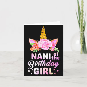 Unicorn cute nani of the birthday girl funny card