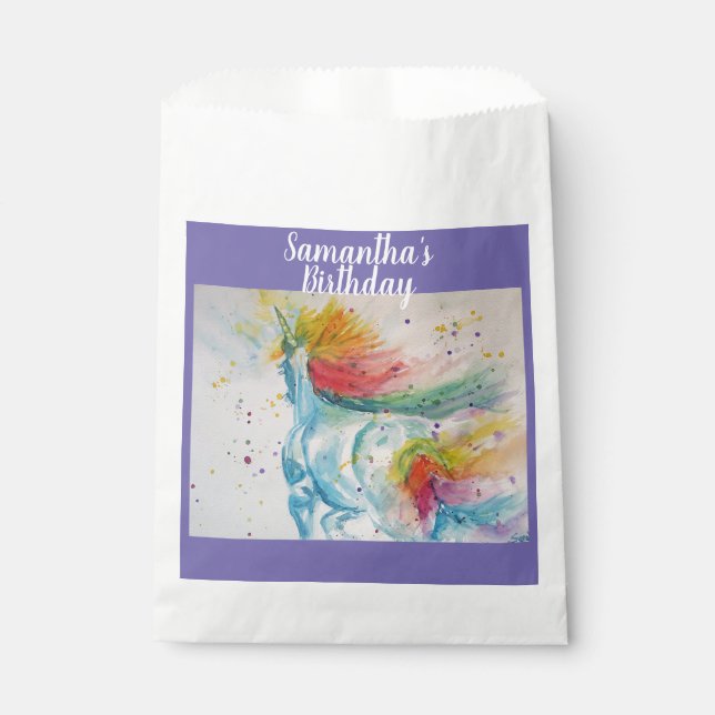 Unicorn Cute Rainbow pet Animal Party Favour Bags (Front)