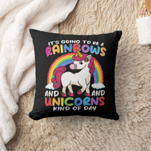 Unicorn Cute Whimsical Funny Rainbows And Unicorns Cushion