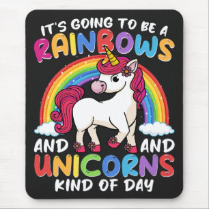 Unicorn Cute Whimsical Funny Rainbows And Unicorns Mouse Mat