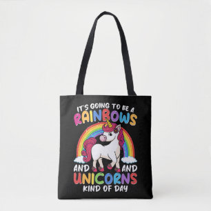 Unicorn Cute Whimsical Funny Rainbows And Unicorns Tote Bag