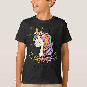 Unicorn Cute Whimsical Girly D Name  T-Shirt