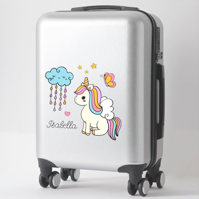 Unicorn Cute Whimsical Girly Personalised Name (Suitcase)