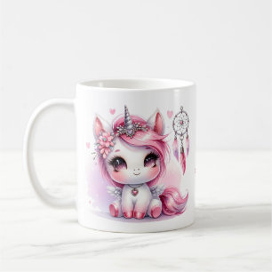 Unicorn Cute Whimsical Girly Personalised Name Coffee Mug