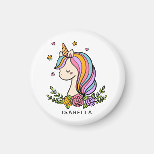 Unicorn Cute Whimsical Girly Personalised Name Magnet