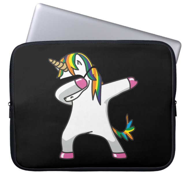 Unicorn Dab Neoprene Laptop Sleeve (Front)