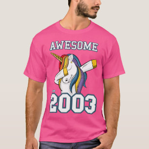 Unicorn Dabbing Awesome Since 2003 Birthday Dabbin T-Shirt