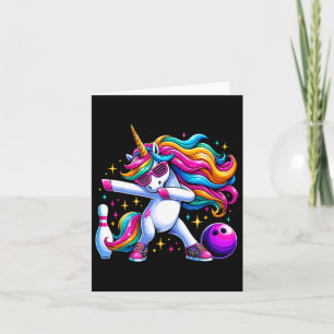 Unicorn Dabbing Bowling Squad Birthday  Card
