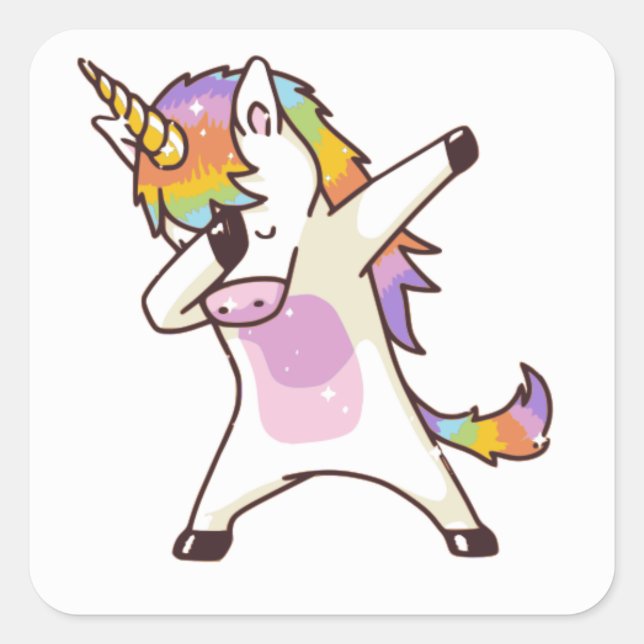 Unicorn Dabbing , gifts for girls Square Sticker (Front)
