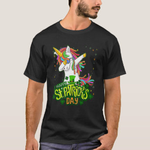 Unicorn Dabbing Leprechaun Lepricorn St Patricks D T-Shirt