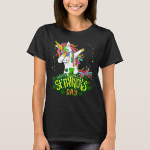 Unicorn Dabbing Leprechaun Lepricorn St Patricks D T-Shirt