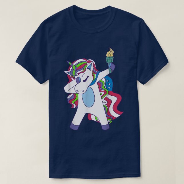 Unicorn Dabbing USA Patriotin Womens Unicorn  T-Shirt (Design Front)
