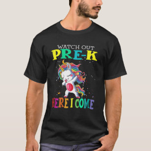 Unicorn Dabbing Watch Out Pre-K Kids Boys Back To T-Shirt