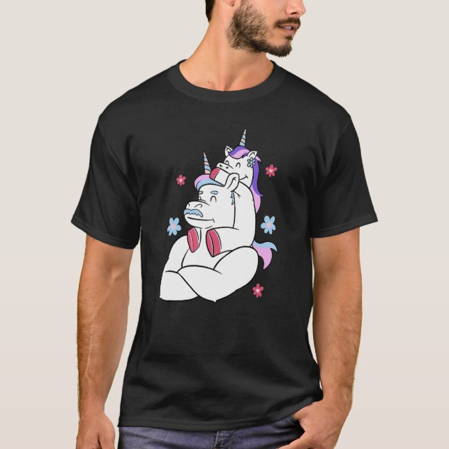 Unicorn Dad Dadacorn   Father Daughter Unicorns T-Shirt (Front)