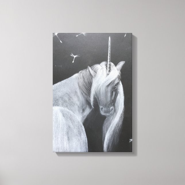 Unicorn & Dandelion canvas print (Front)