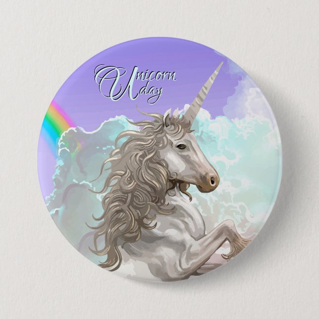 Unicorn Day, beautiful unicorn 7.5 Cm Round Badge (Front)
