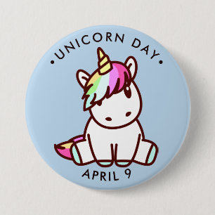 Unicorn Day, cute kawaii unicorn 7.5 Cm Round Badge