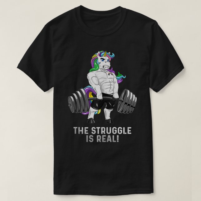 Unicorn deadlift  Powerlifter struggle is real Men T-Shirt (Design Front)