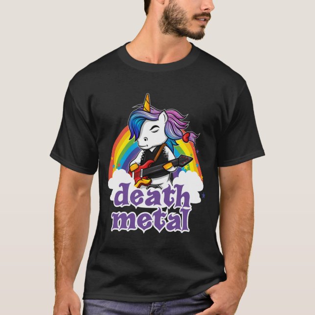 Unicorn Death Metal Cute T-Shirt (Front)