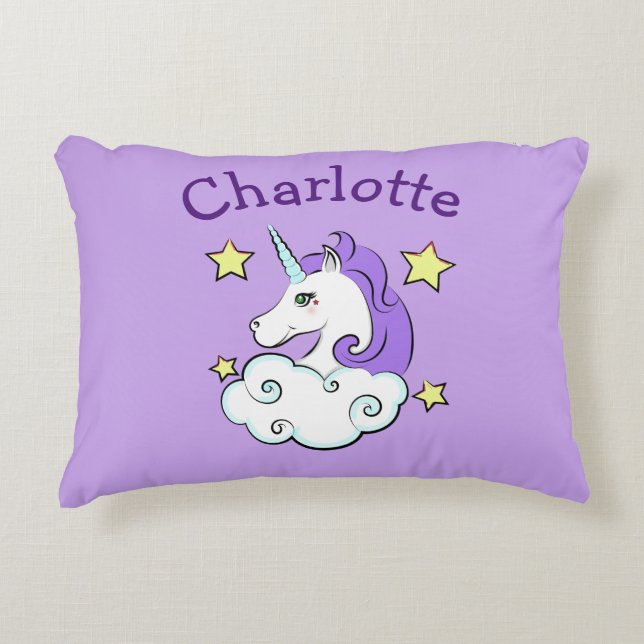 Unicorn Design Accent Pillow (Front)