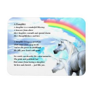 Unicorn Design - daughter Poem Magnet