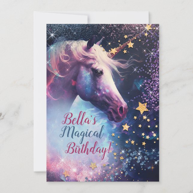 Unicorn Design Party Invitation (Front)