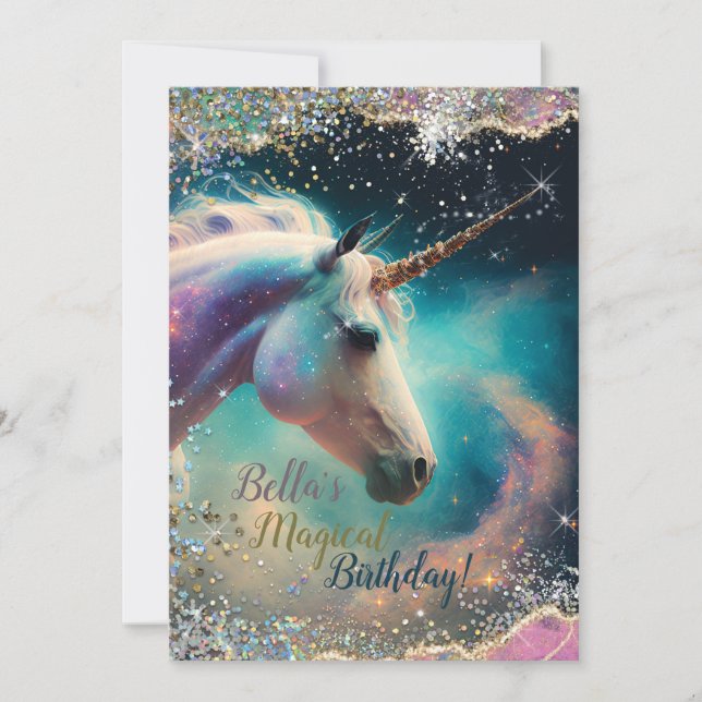 Unicorn Design Party Invitation (Front)