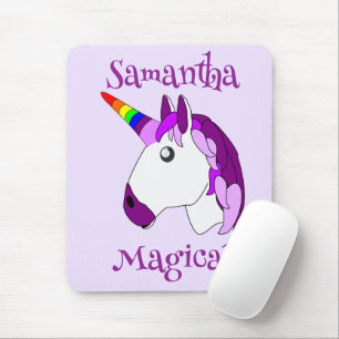 Unicorn Design Personalised Mouse Mat