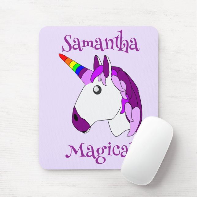 Unicorn Design Personalised Mouse Mat (With Mouse)
