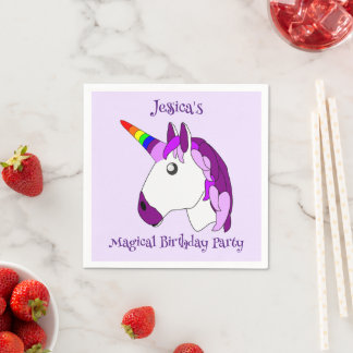 Unicorn Design Personalised Napkin